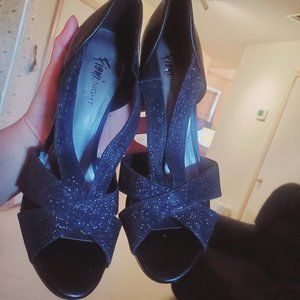 Fioni  Night Black glitter heels Size 7.5